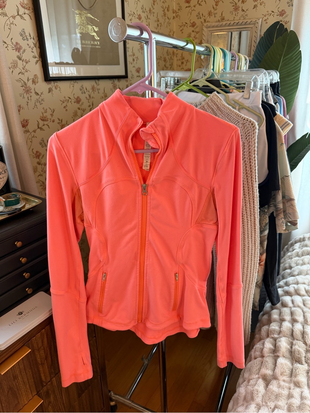 Lululemon neon peach jacket sz 6